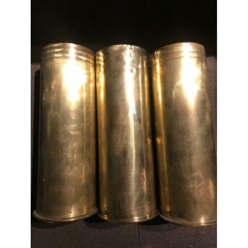 Wo1 3 stuks 77mm Duits. 1 met AS stempel