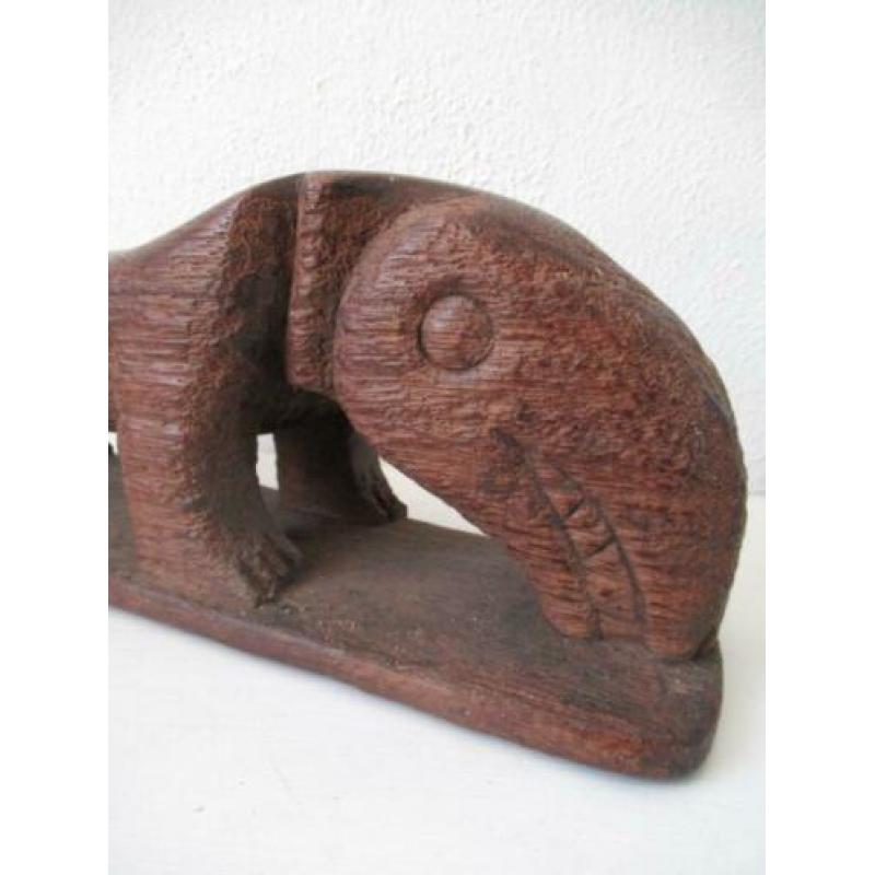 Oud primitief hoofdkussen, Asmat tribe Papu Nieuw Guinea art