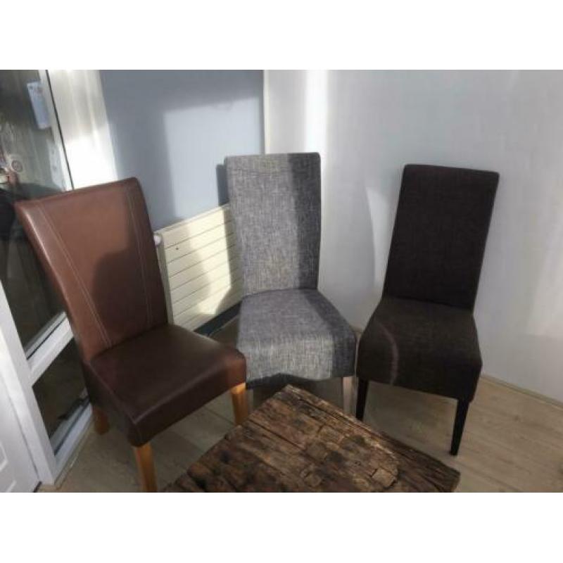 3 eetkamerstoelen bruin, 15 euro voor alle 3