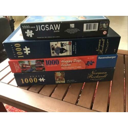 4 puzzels 1000 stukjes, 2 Norman Rockwell