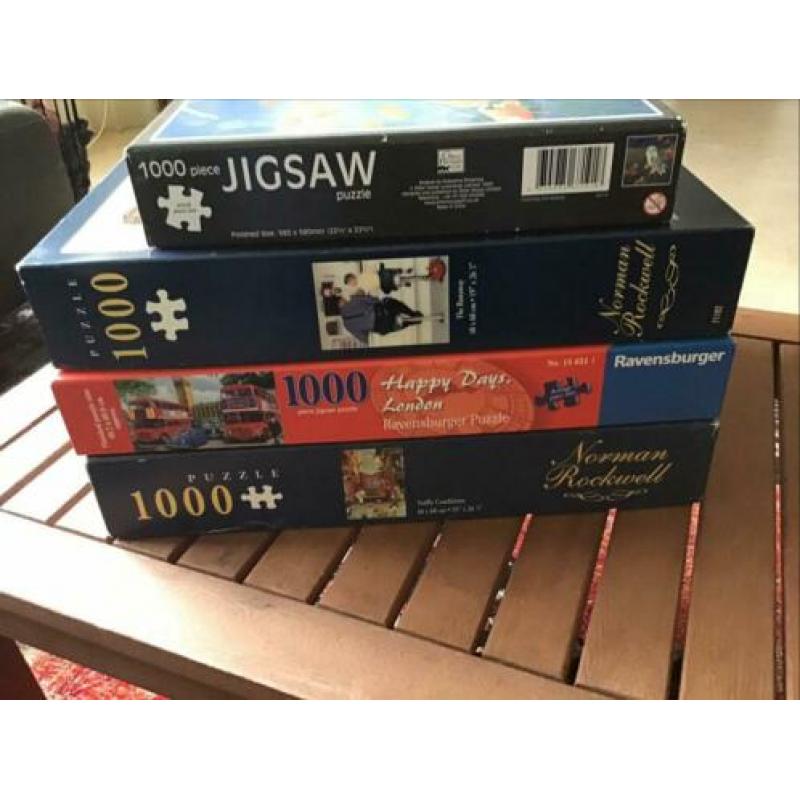 4 puzzels 1000 stukjes, 2 Norman Rockwell