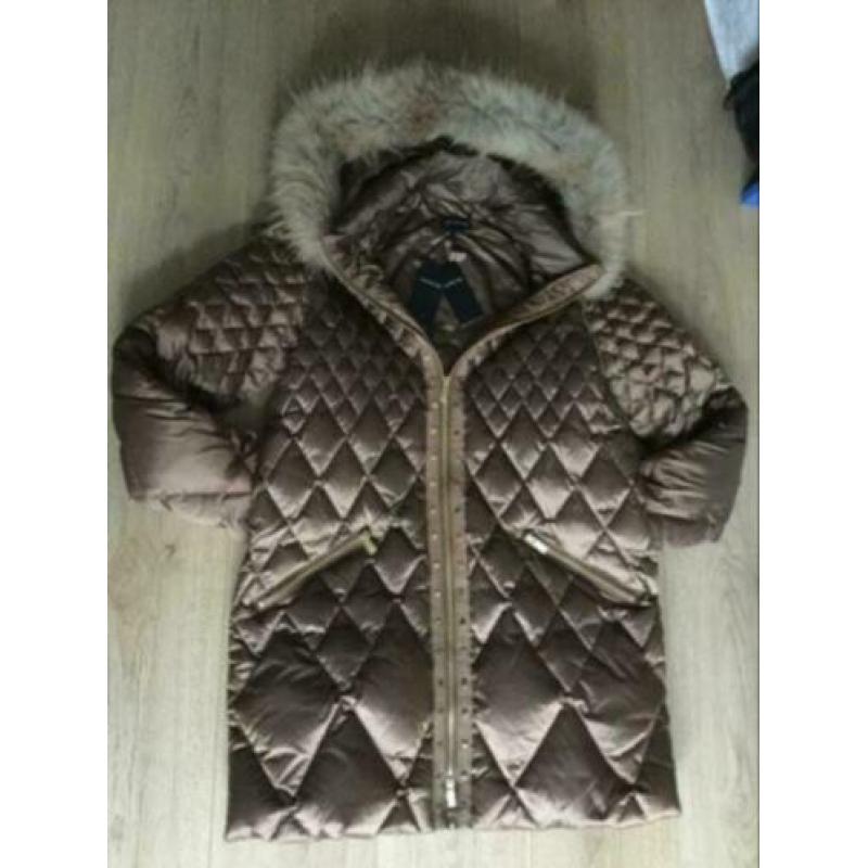 Caroline Biss bruin goud winterjas maat 36 38 40 nieuw