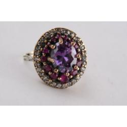 NIEUW COLLECTIE elegante zilveren 925 ring met amethist 597