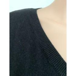 D1143 ESSENTIEL maat 34=XS wollen designer jurk zwart/wit