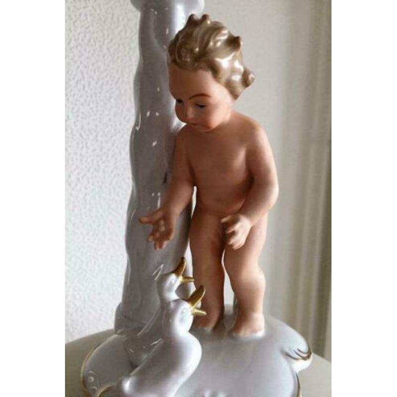 Lampenvoet met Putto + eendjes