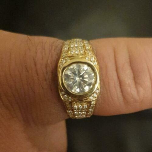 18k 18 karaat Gouden heren ring met grote 1.32ct diamant