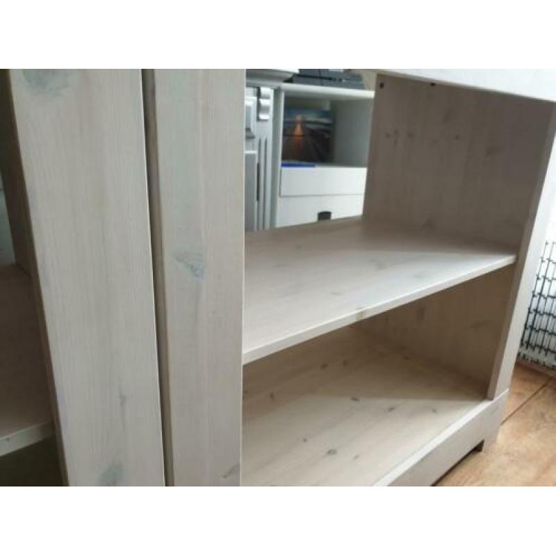 2× Open kast kasten kastje kastjes dressoir white wash hout