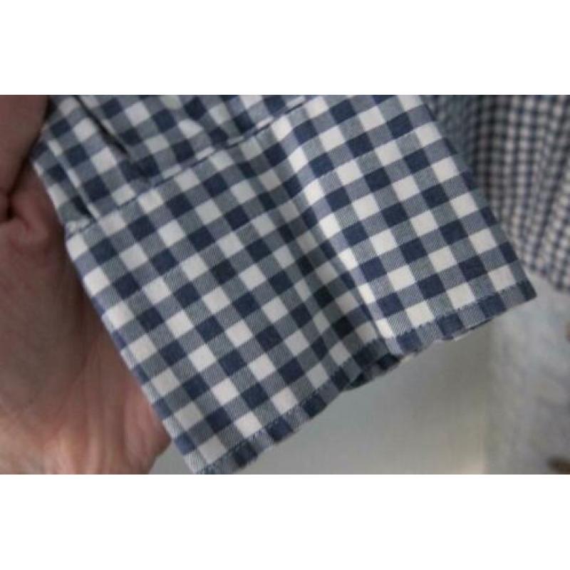 Suitsupply blouse overhemd egyptian cotton 39 blauw geblokt