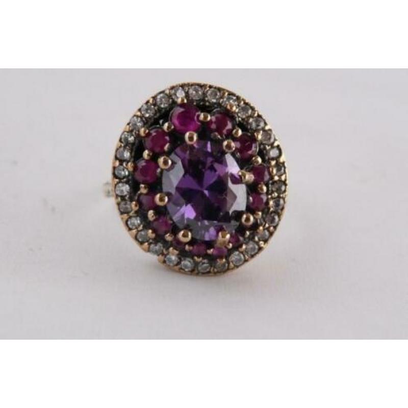 NIEUW COLLECTIE elegante zilveren 925 ring met amethist 597