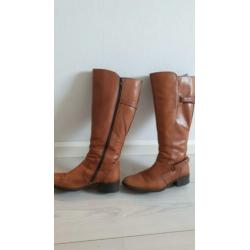 Leren cognac laarzen