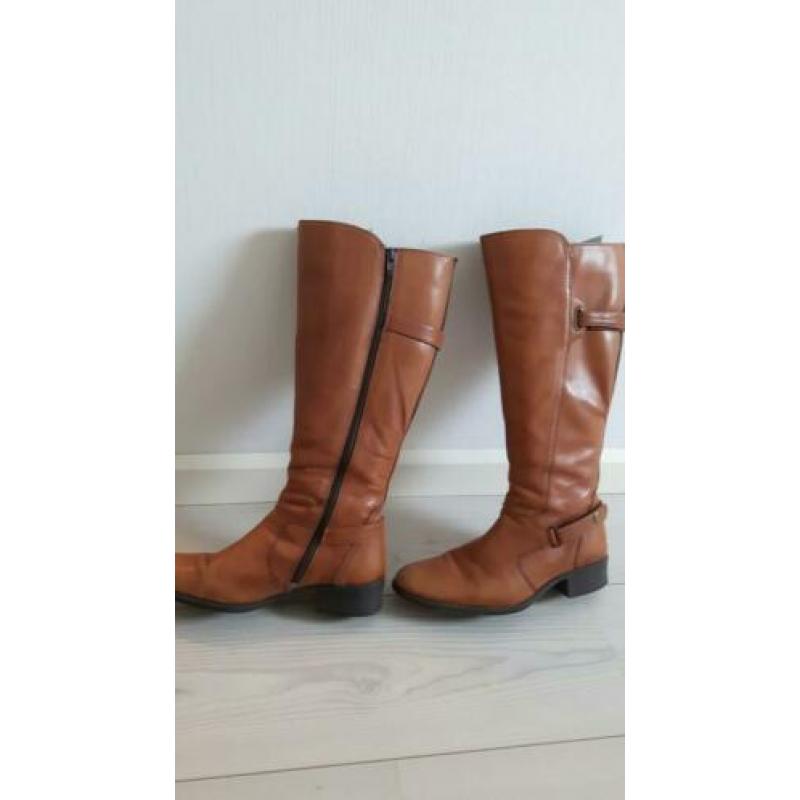 Leren cognac laarzen