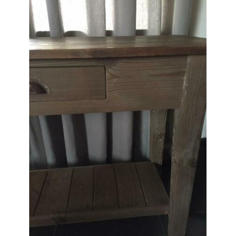 Sidetable hout met lade en plank