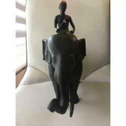 Bronzen olifant beeld woonaccessoires JLC