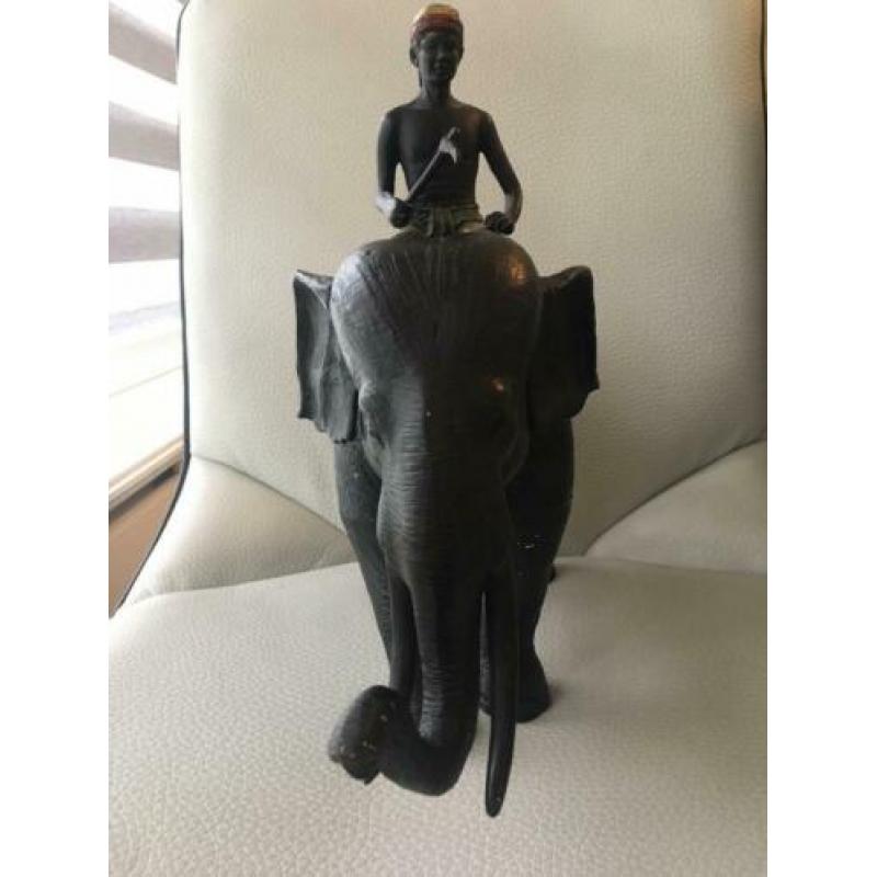 Bronzen olifant beeld woonaccessoires JLC