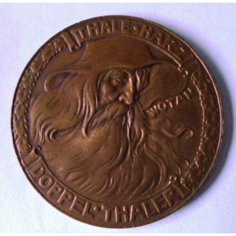 1923 brons Duitsland 6 Mark Doppeltaler 20 gram