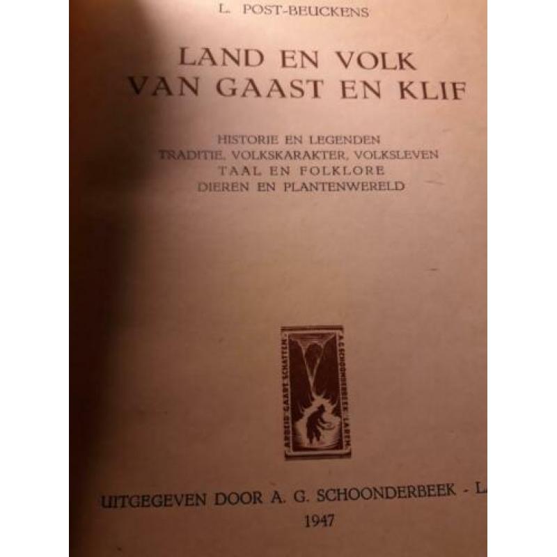 Land en volk van Gaast en klif 1947 met stofomslag - Fries