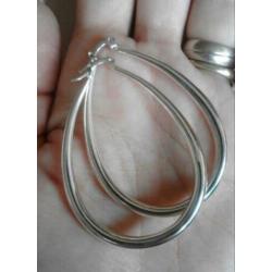 Basis ovale creolen-4cm-925 zilver-nieuw