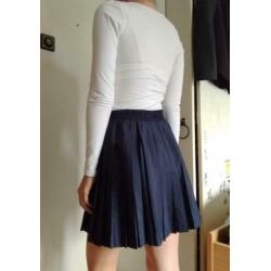 Vintage high waist rokje met plooien S M