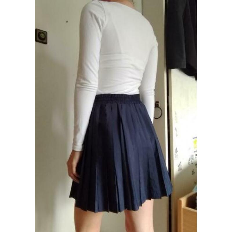 Vintage high waist rokje met plooien S M