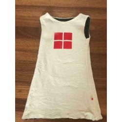 schattig Bengh jurkje reversible 110-116 d-blauw/gebr. wit