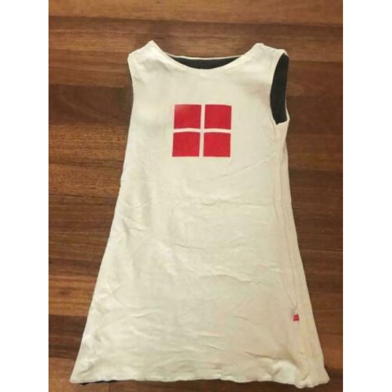 schattig Bengh jurkje reversible 110-116 d-blauw/gebr. wit