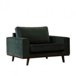 Toronto fauteuil/loveseat velours groen van € 319 NU € 189
