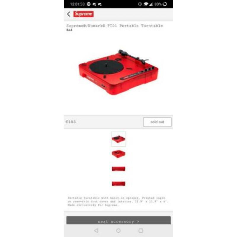 Supreme Numark PT01 portable turntable