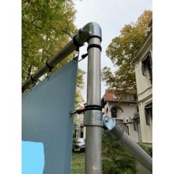 Reclamebord buizenframe voor spandoek maat 4Bx1H (elastiek)