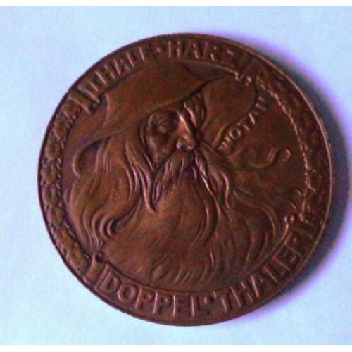 1923 brons Duitsland 6 Mark Doppeltaler 20 gram