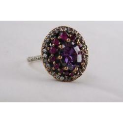 NIEUW COLLECTIE elegante zilveren 925 ring met amethist 597