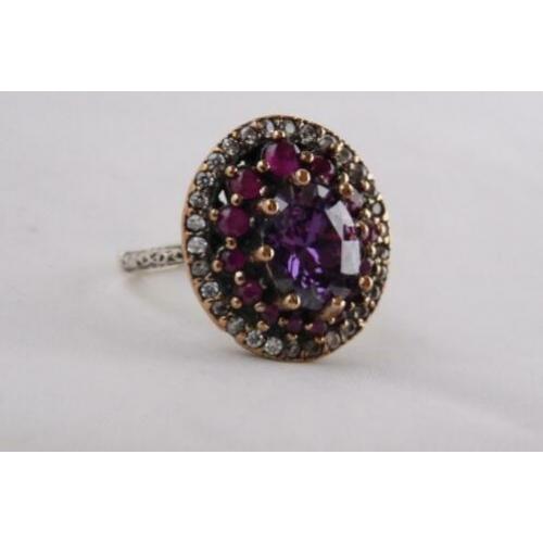 NIEUW COLLECTIE elegante zilveren 925 ring met amethist 597