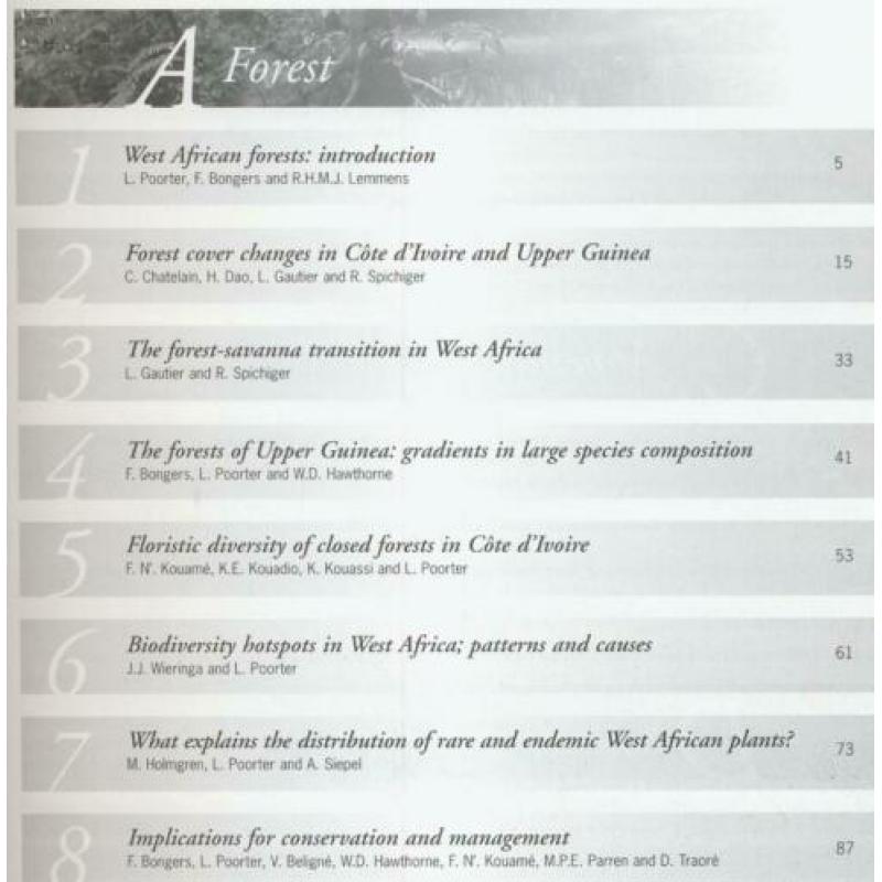 Biodiversity of West African Forests; woody plants; 2004