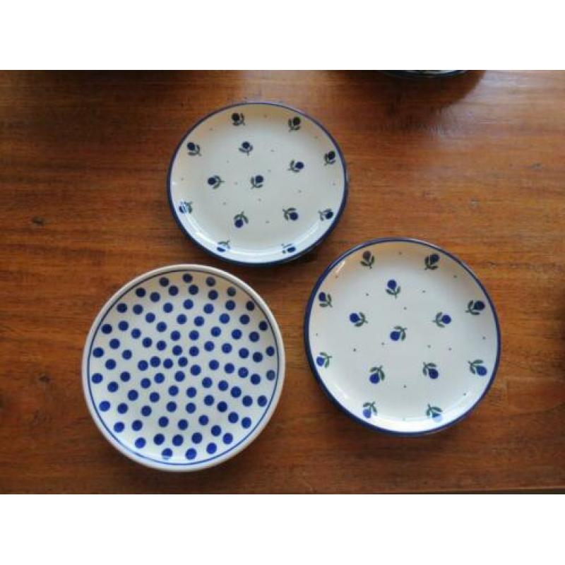 Bunzlau servies, gebaksbordjes 16 cm