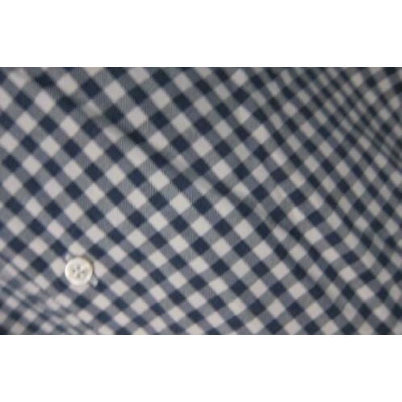 Suitsupply blouse overhemd egyptian cotton 39 blauw geblokt