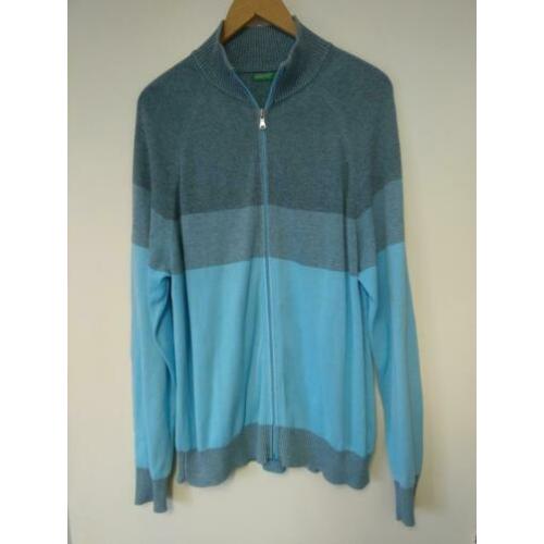 United Colors of Beneton Vest Blauw/Grijs Maat XL