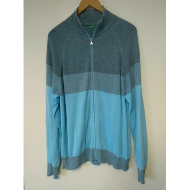 United Colors of Beneton Vest Blauw/Grijs Maat XL