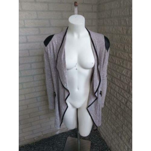 Lang vest met lederen details maat S - SALE!