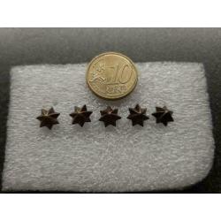 5 stuks Bronskleurige miniatuursterren voor op de baton