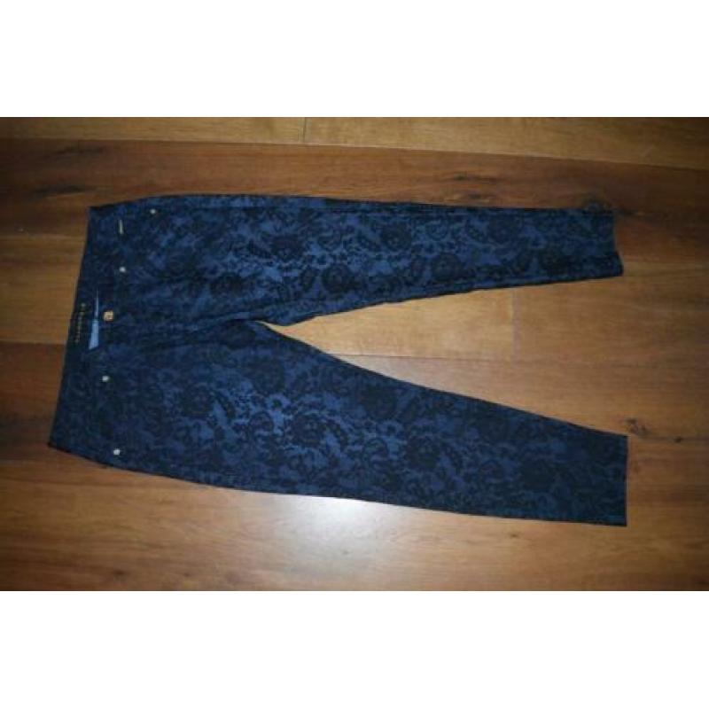 Glamorous, blauwzwart skinny broek met kant, mt 30 (M)