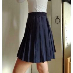 Vintage high waist rokje met plooien S M