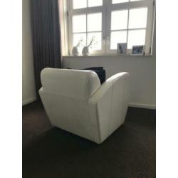 Witte lederen fauteuil