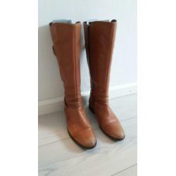 Leren cognac laarzen