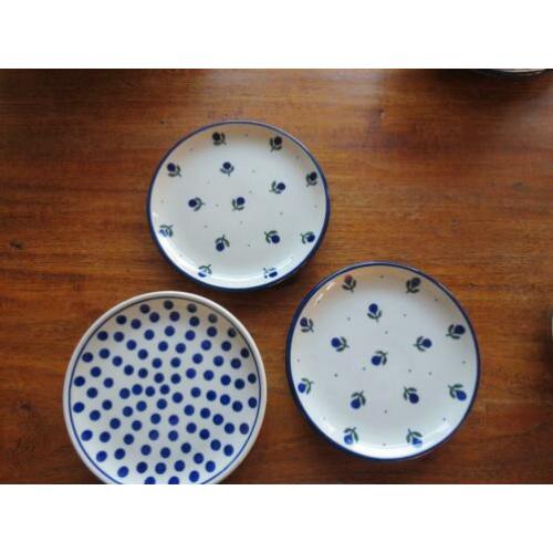 Bunzlau servies, gebaksbordjes 16 cm