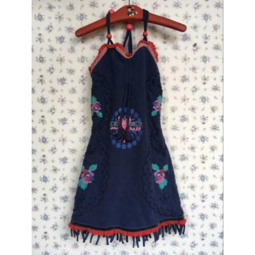 Muy Malo sweaterstof geborduurde folklore ibiza jurk 128