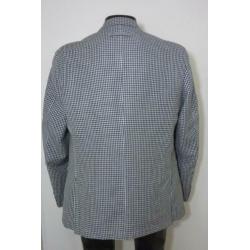 Blauw-wit woolblend geruite blazer van Van Gils