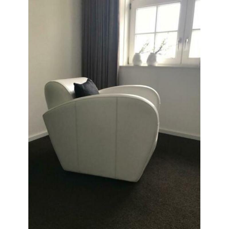 Witte lederen fauteuil