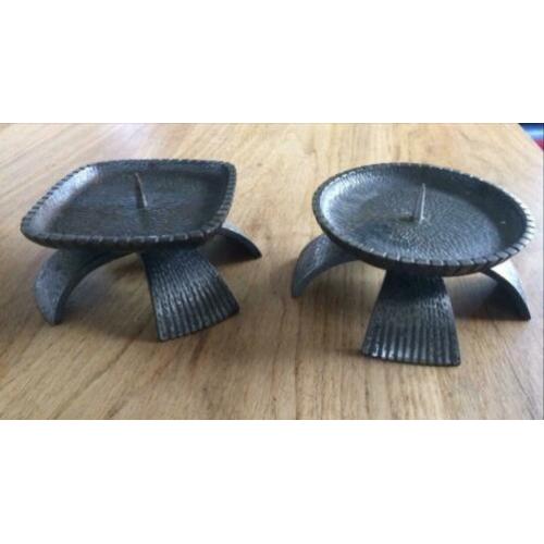 Vintage metalen kandelaar brutaliteit mid century