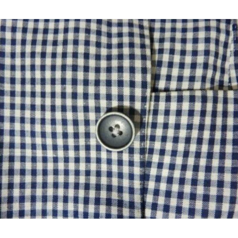 Blauw-wit woolblend geruite blazer van Van Gils