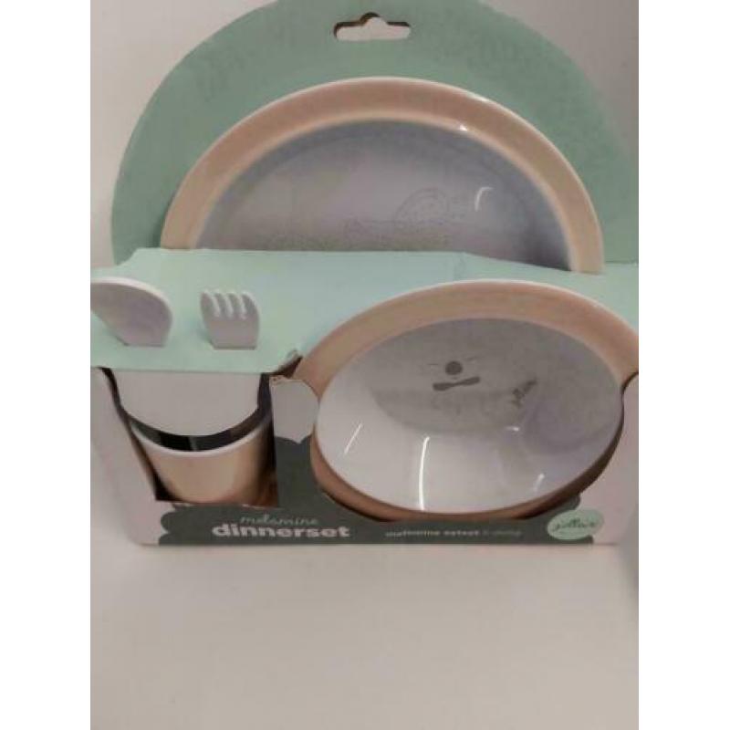 Jollein dinerset Wild animals Creamy peach nieuw in verpakki