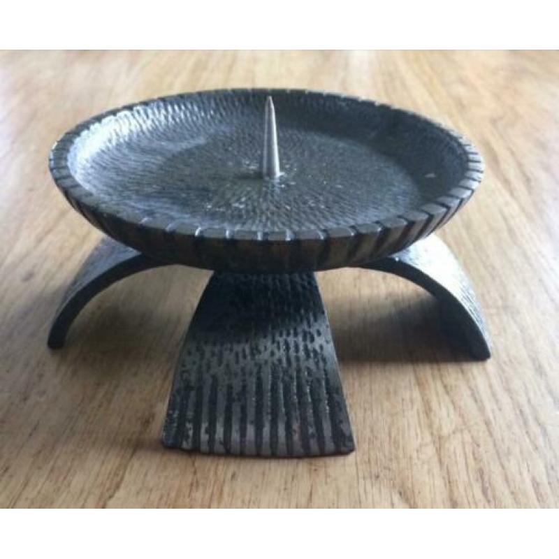 Vintage metalen kandelaar brutaliteit mid century